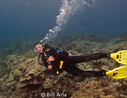 Dive leader Robyn, from Kohala Divers.  Big Island, Hawaii. by Bill Arle 